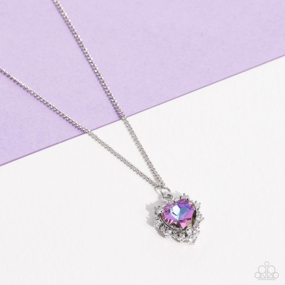 Be Still My Heart Purple Necklace - Paparazzi Accessories - CarasShop.com - Paparazzi Jewelry by Cara Jewels