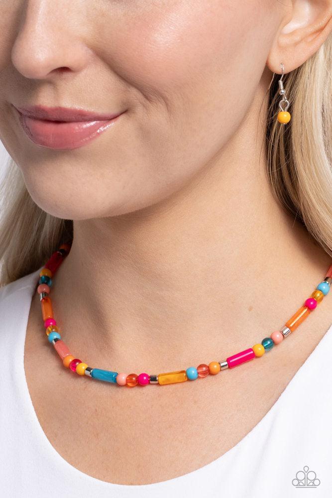 Beaded Beginner Orange Necklace - Paparazzi Accessories