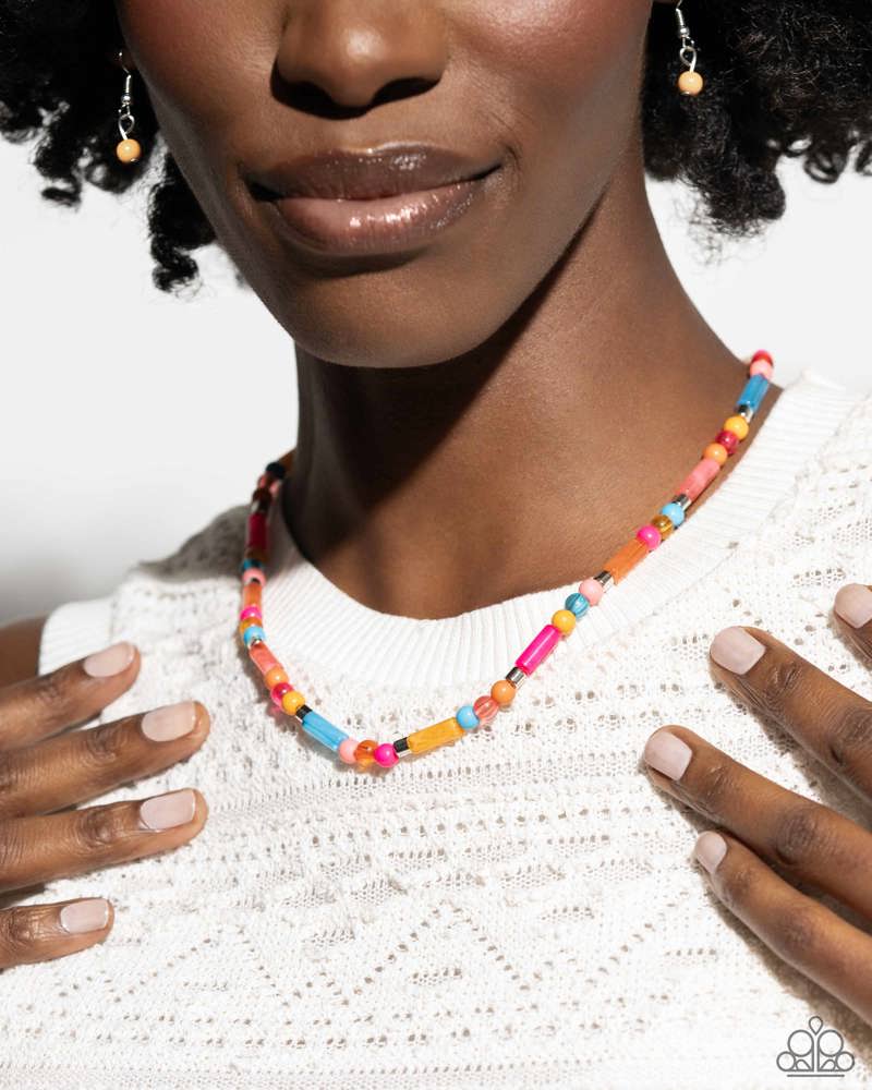 Beaded Beginner Orange Necklace - Paparazzi Accessories