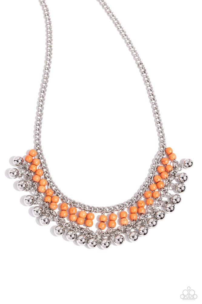 Beaded Bliss Orange Necklace - Paparazzi Accessories