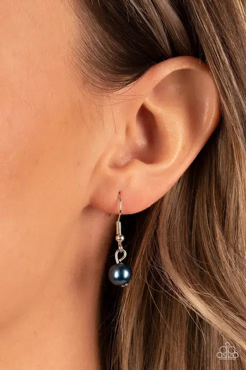 Because I'm The Bride Blue Necklace - Paparazzi Accessories - free matching earrings -CarasShop.com - Paparazzi Jewelry by Cara Jewels