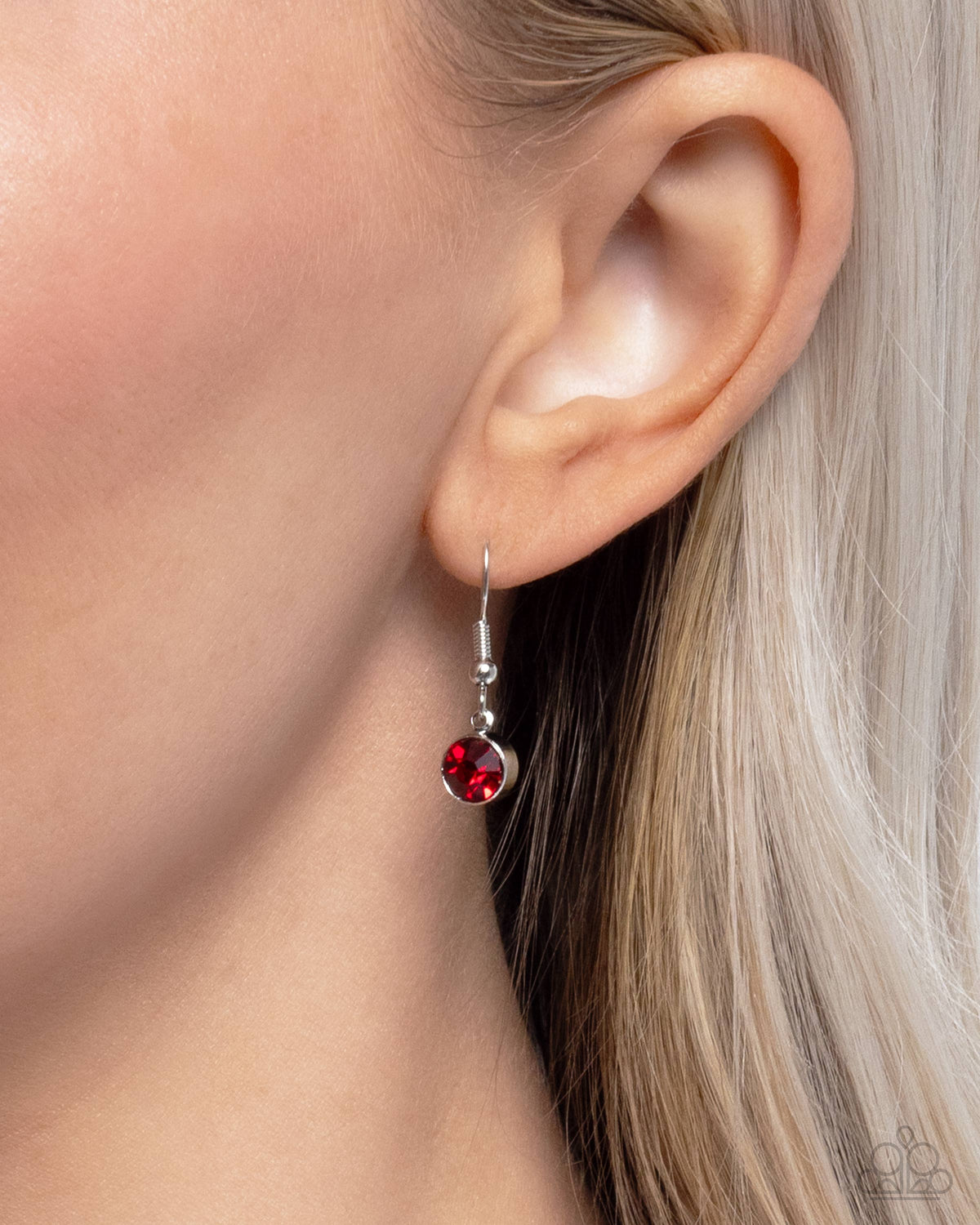 Bedazzled Beetle Red Rhinestone Necklace - Paparazzi Accessories - free matching earrings -CarasShop.com - Paparazzi Jewelry by Cara Jewels