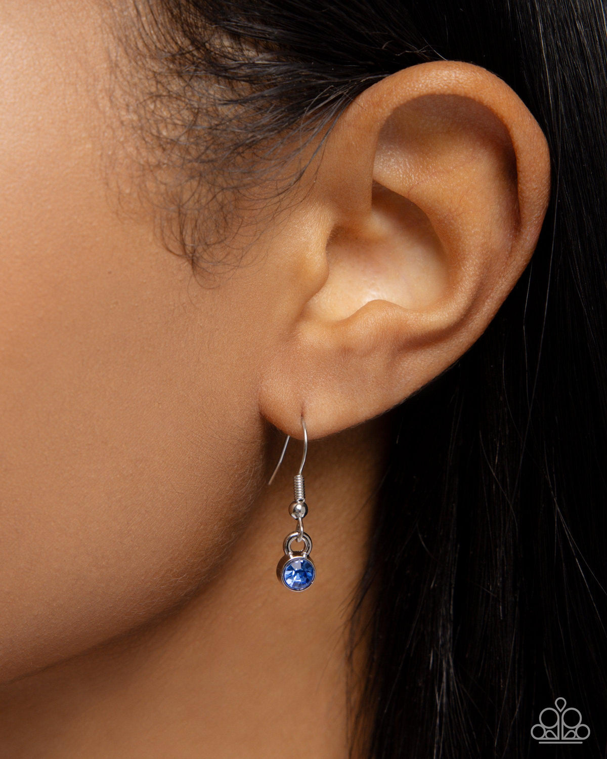 Best Of My Heart Blue & White Rhinestone Heart Necklace - Paparazzi Accessories - free matching earrings -CarasShop.com - Paparazzi Jewelry by Cara Jewels