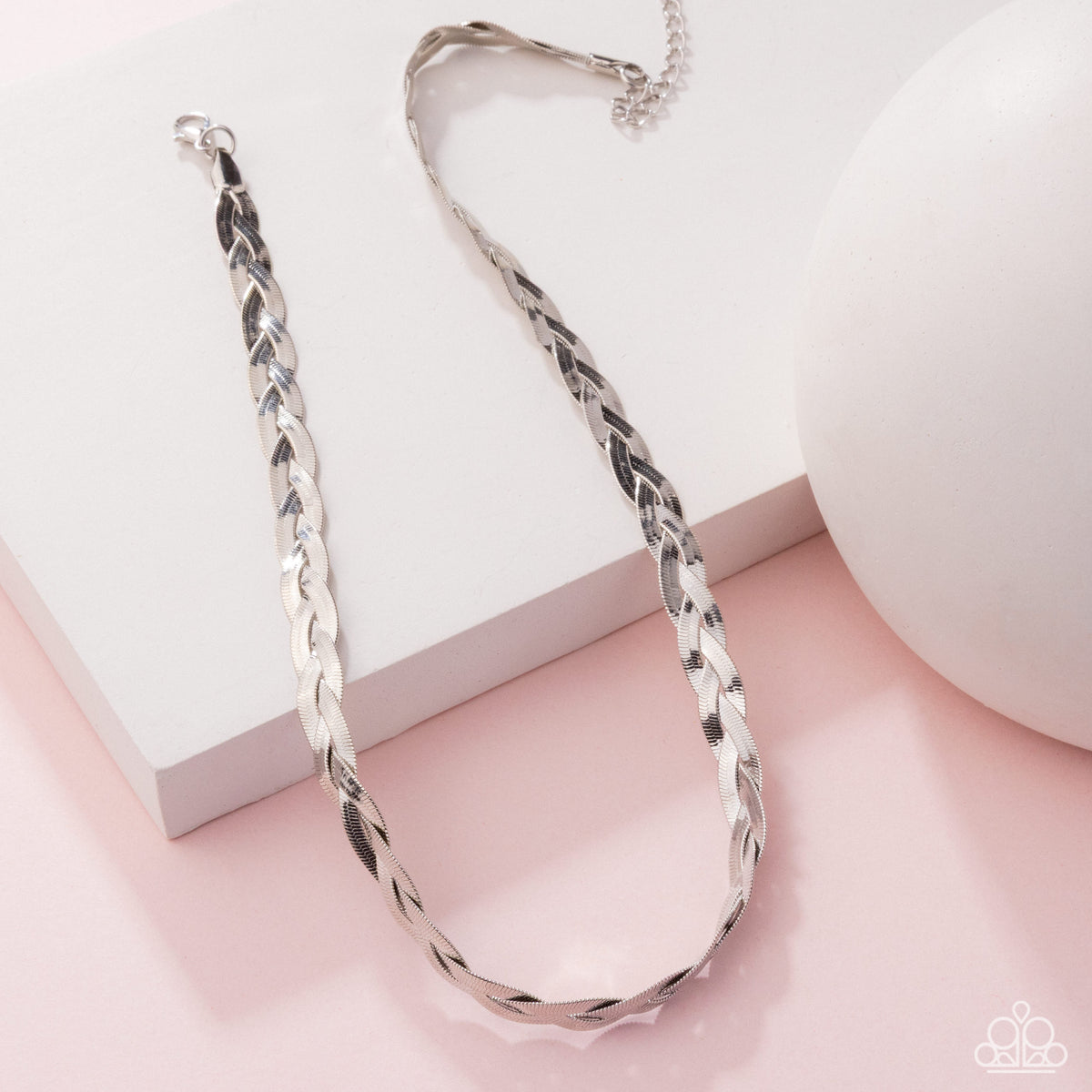 Bewildering Braid Silver Necklace - Paparazzi Accessories
