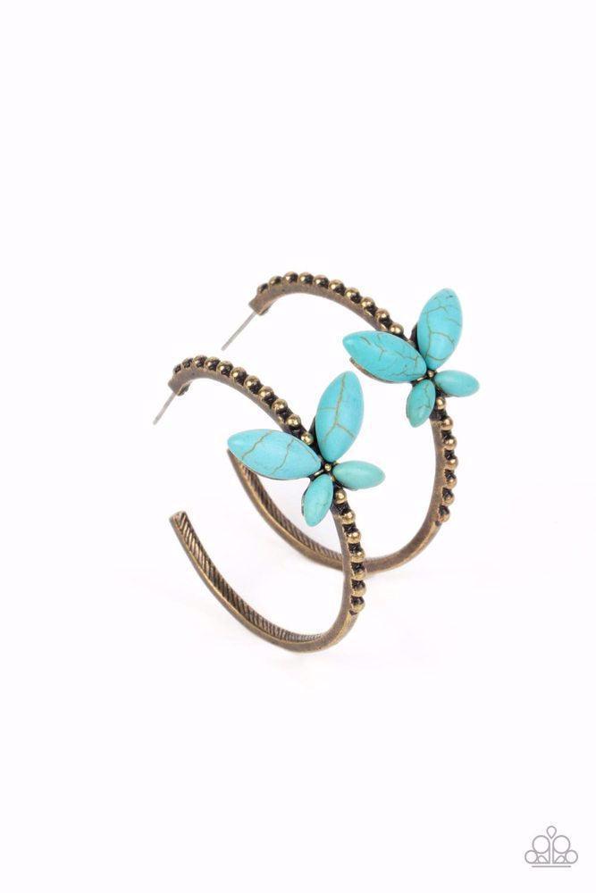 Bohemian Butterfly Brass Earrings - Paparazzi Accessories