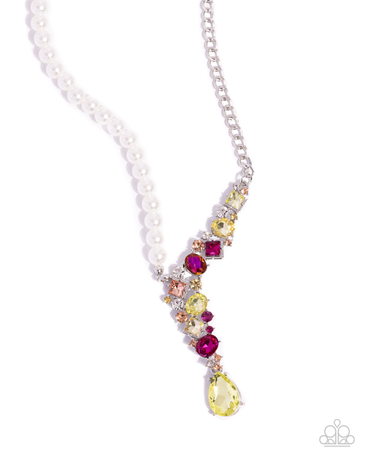 Boisterous Ballet Yellow Gem & White Pearl Necklace - Paparazzi Accessories