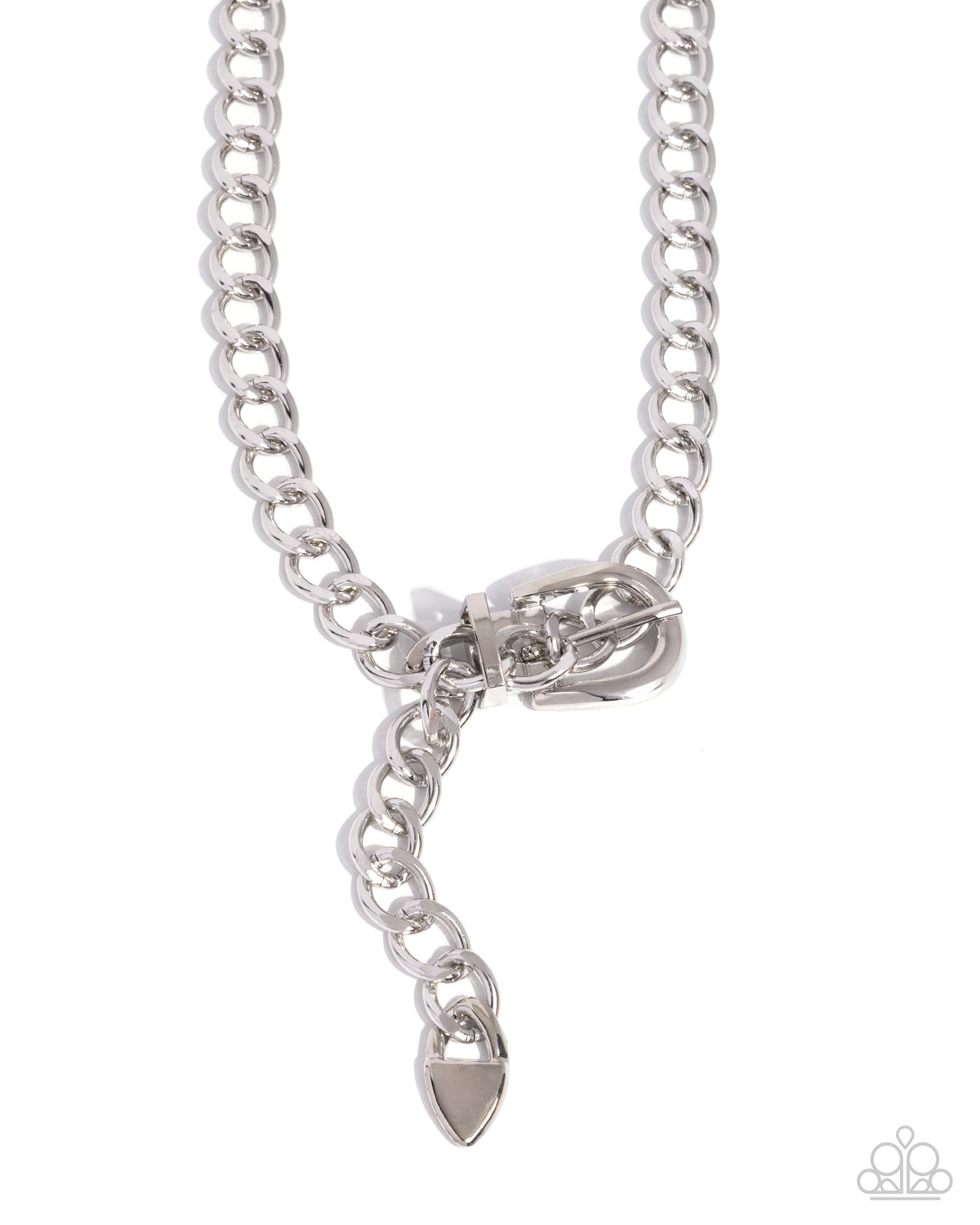 Bold Buckle Silver Necklace - Paparazzi Accessories