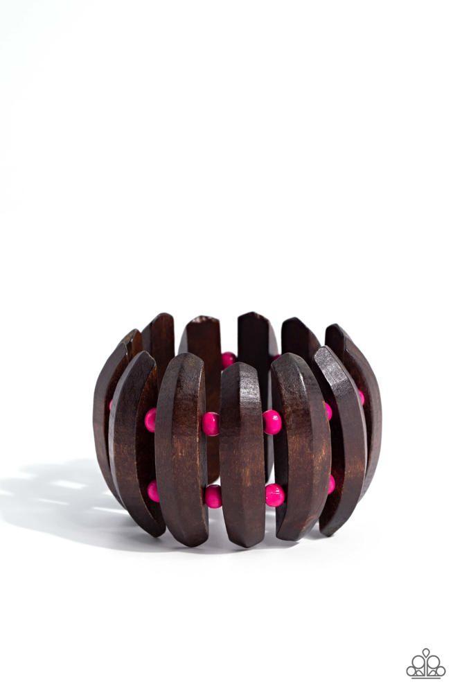 Bora Bora Bauble Pink Wood Bracelet - Paparazzi Accessories