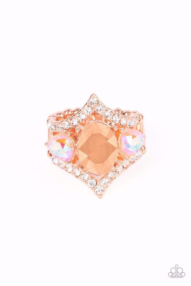 Bow Down to Dazzle Copper Ring - Paparazzi Accessories