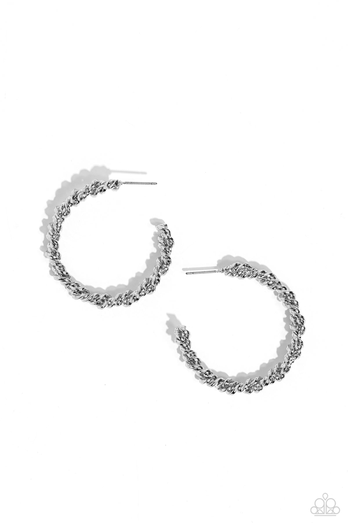 Braided Bravado Silver Earrings - Paparazzi Accessories