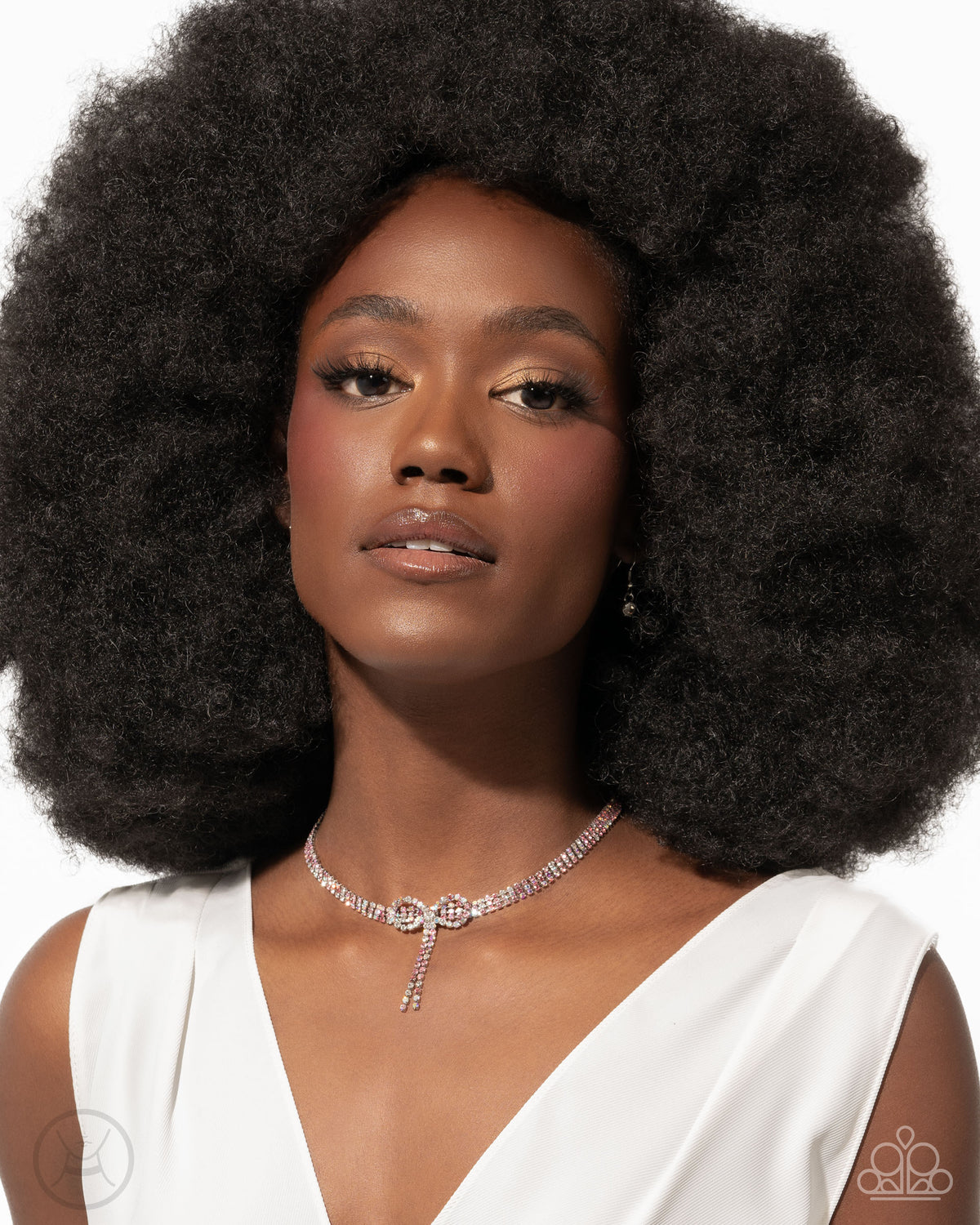 Buckingham Bow Pink Rhinestone Choker Necklace - Paparazzi Accessories