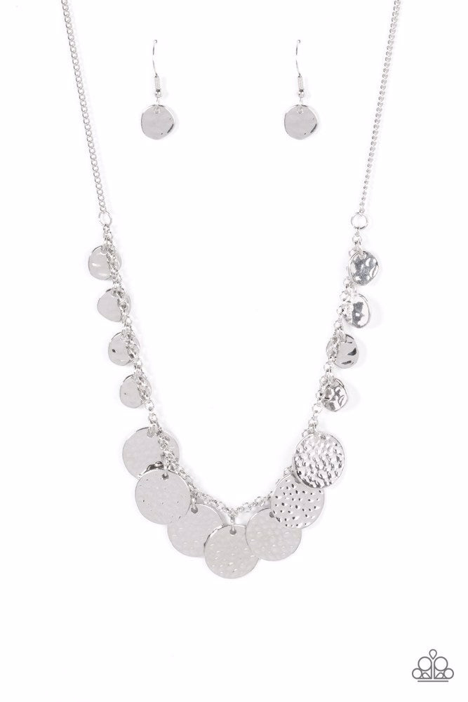 CHIME Warp Silver Necklace - Paparazzi Accessories