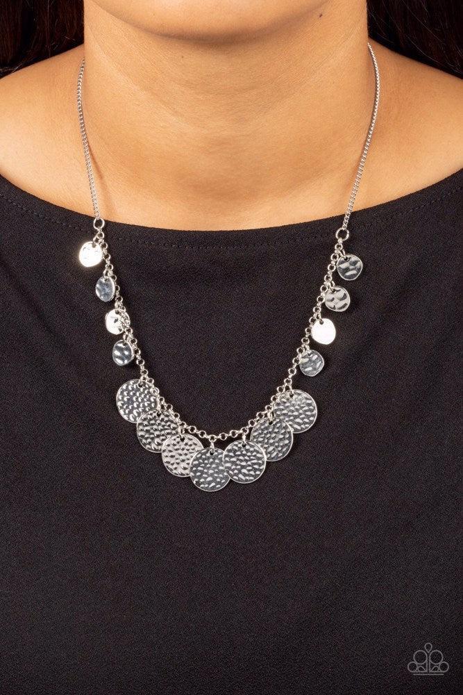 CHIME Warp Silver Necklace - Paparazzi Accessories