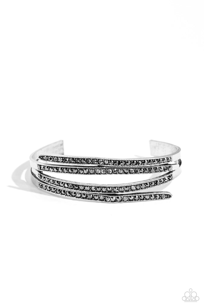 CURVED Lines Silver Bracelet - Paparazzi Accessories
