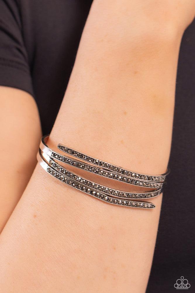 CURVED Lines Silver Bracelet - Paparazzi Accessories