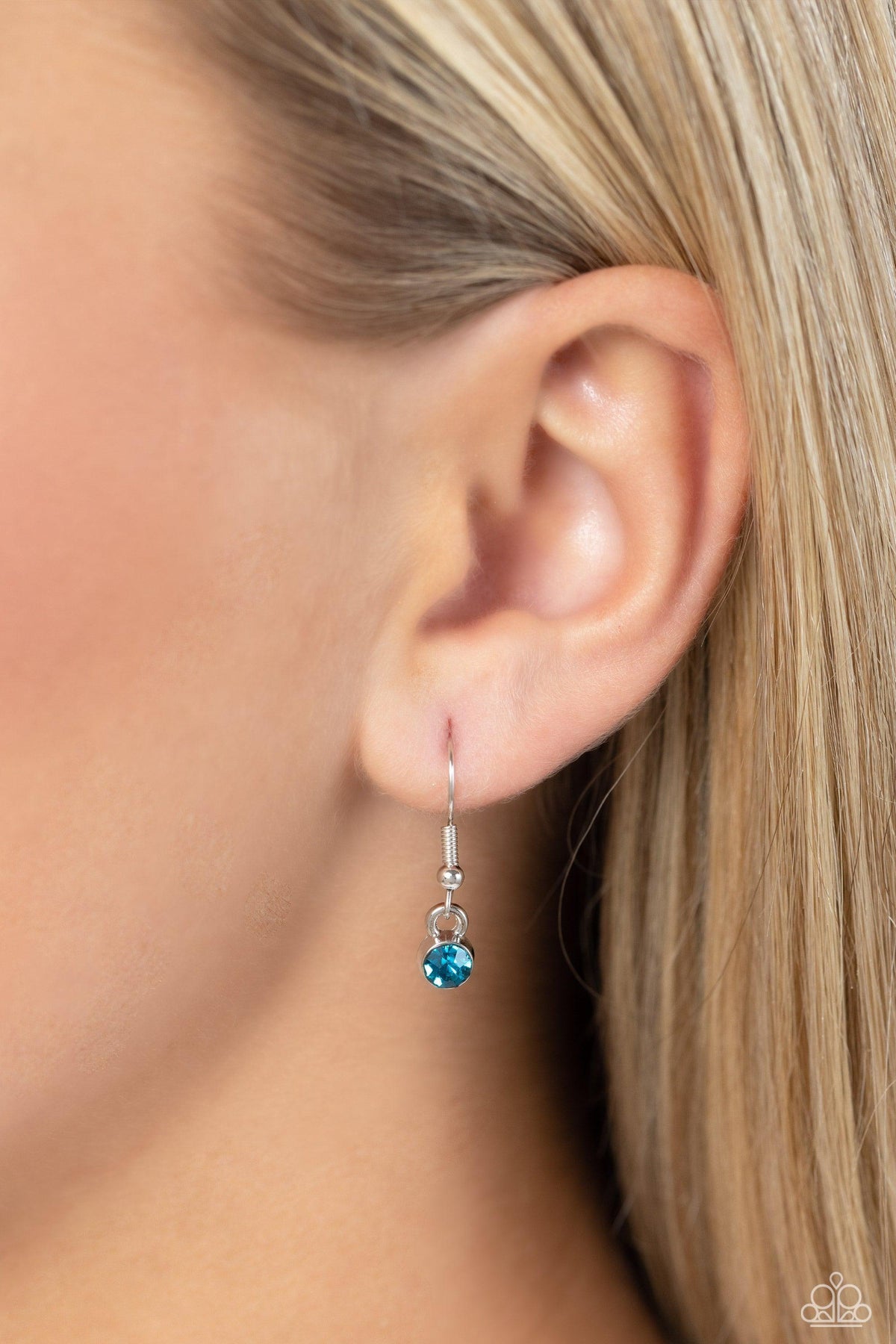 Cant BUTTERFLY Me Love Blue Rhinestone Butterfly Necklace - Paparazzi Accessories - free matching earrings -CarasShop.com - Paparazzi Jewelry by Cara Jewels