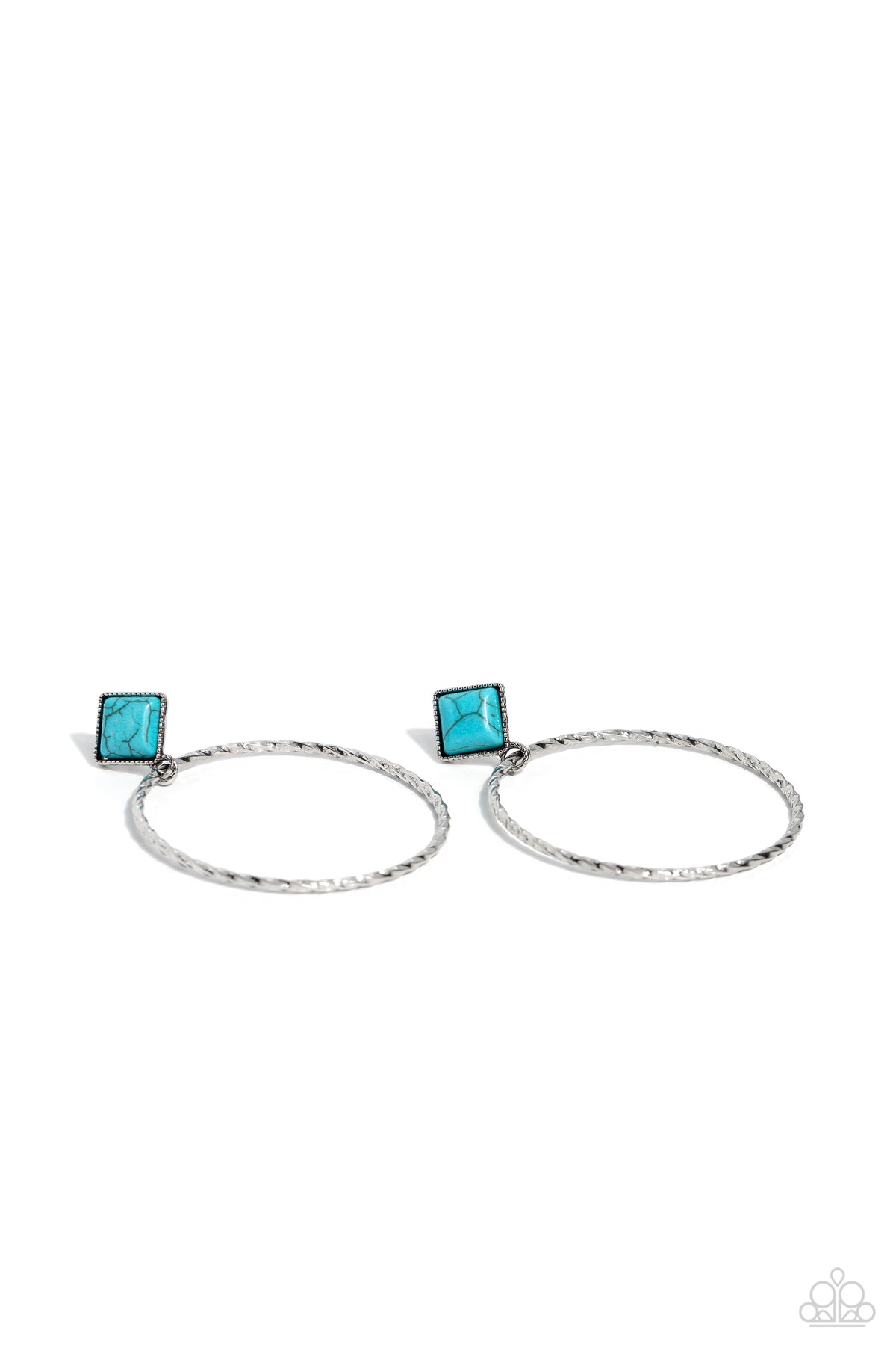 Canyon Circlet Blue Earring - Paparazzi Accessories