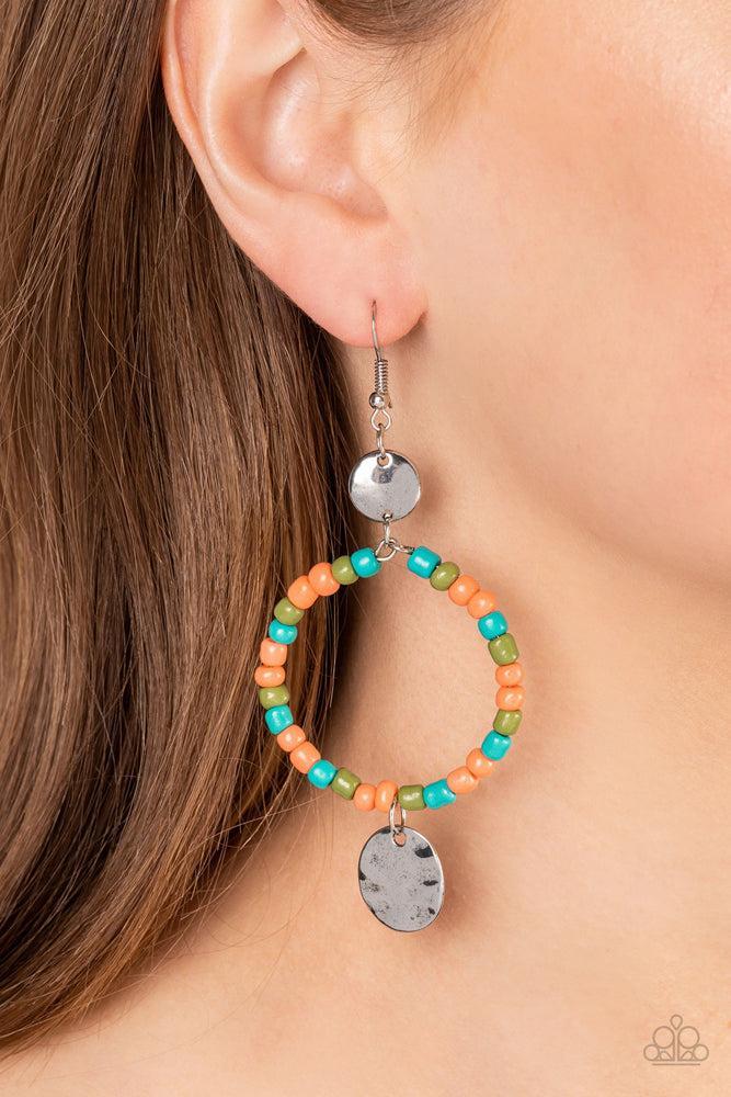 Cayman Catch Orange Earrings - Paparazzi Accessories