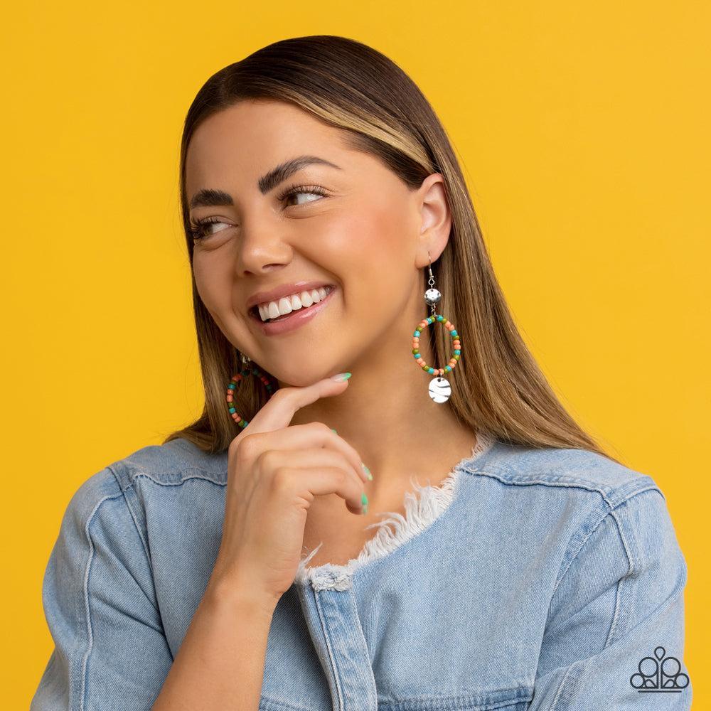 Cayman Catch Orange Earrings - Paparazzi Accessories