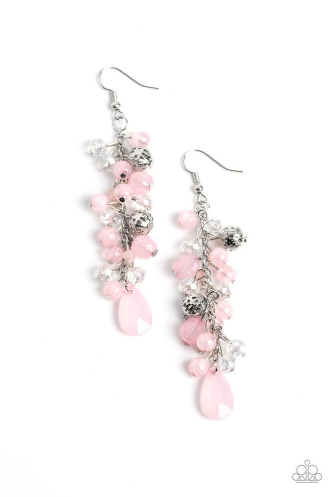 Cheeky Cascade Pink Earrings - Paparazzi Accessories