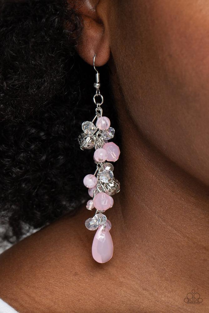Cheeky Cascade Pink Earrings - Paparazzi Accessories