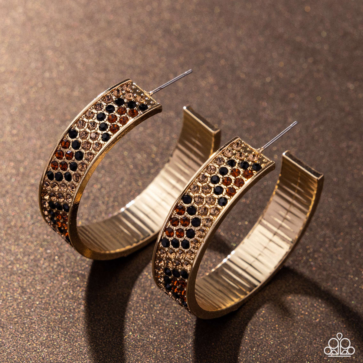 Cheetah Clique Gold Hoop Earrings - Paparazzi Accessories