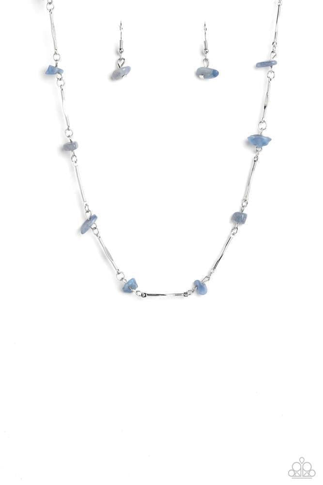 Chiseled Construction Blue Necklace - Paparazzi Accessories
