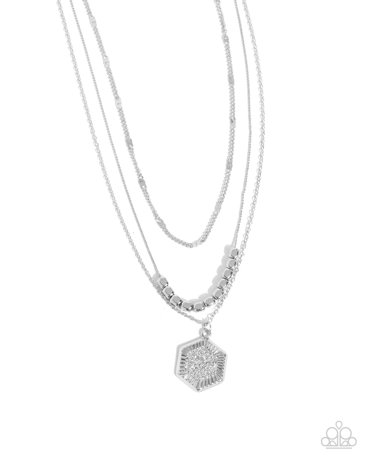 Clandestine Chains Silver Necklace - Paparazzi Accessories