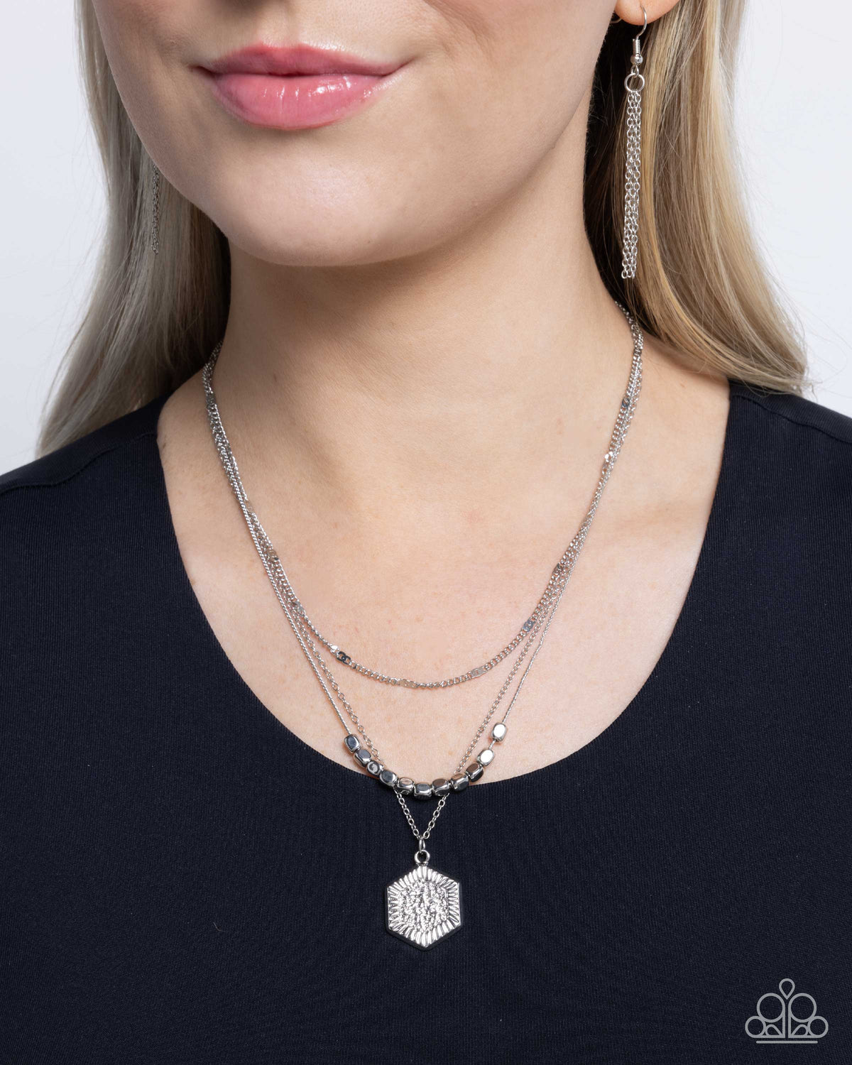 Clandestine Chains Silver Necklace - Paparazzi Accessories