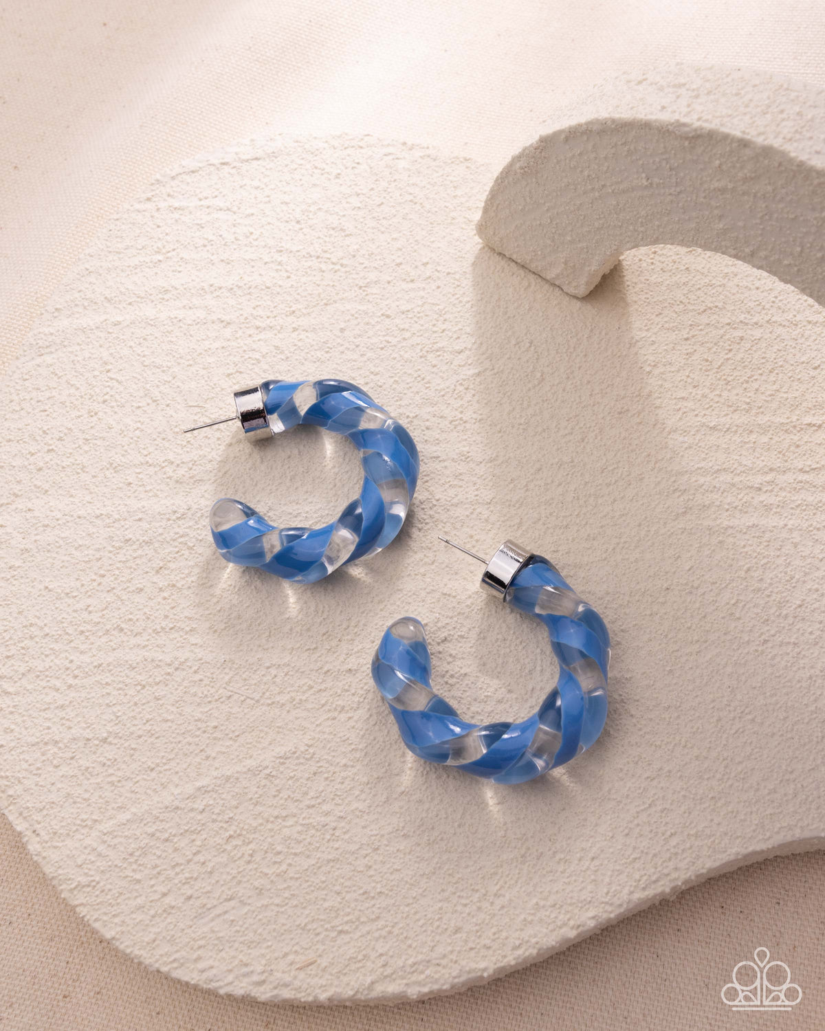 Coiled Cameo Blue Acrylic Hoop Earrings - Paparazzi Accessories