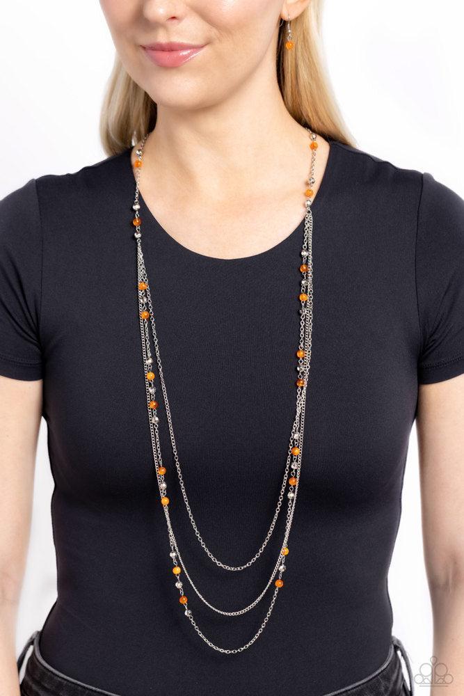 Colorful Cadence Orange Necklace - Paparazzi Accessories