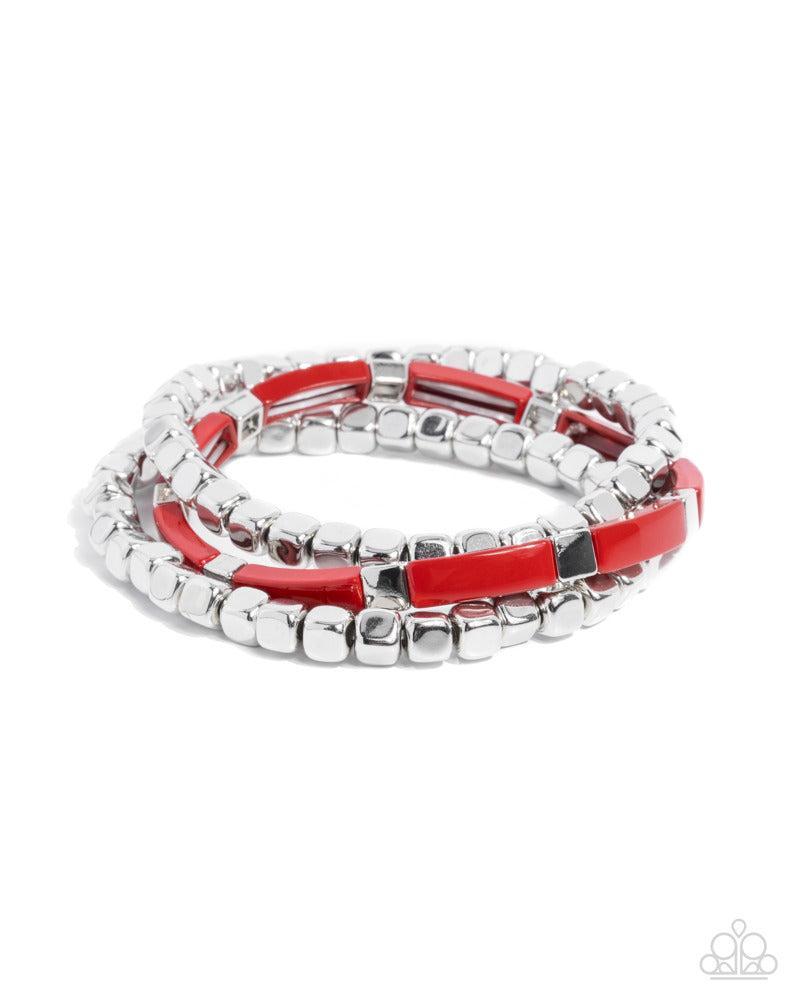 Colorful Cadenza Red Bracelet - Paparazzi Accessories