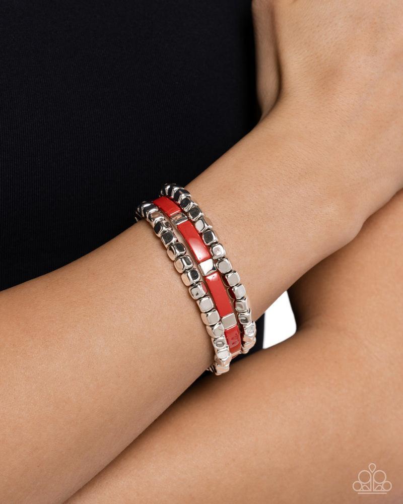 Colorful Cadenza Red Bracelet - Paparazzi Accessories