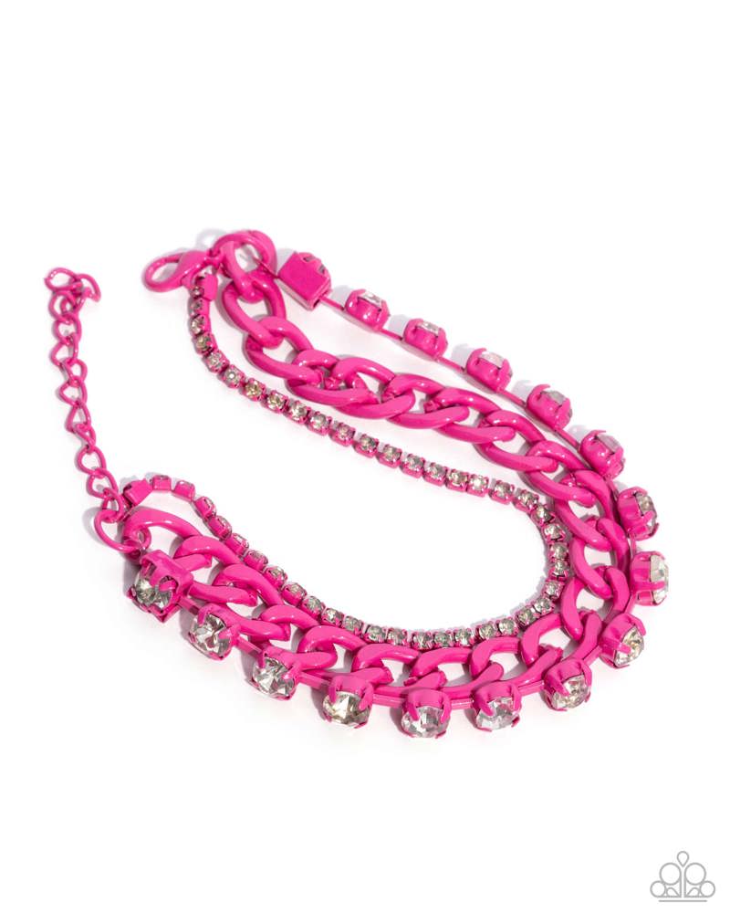 Colorful Canvas Pink Bracelet - Paparazzi Accessories