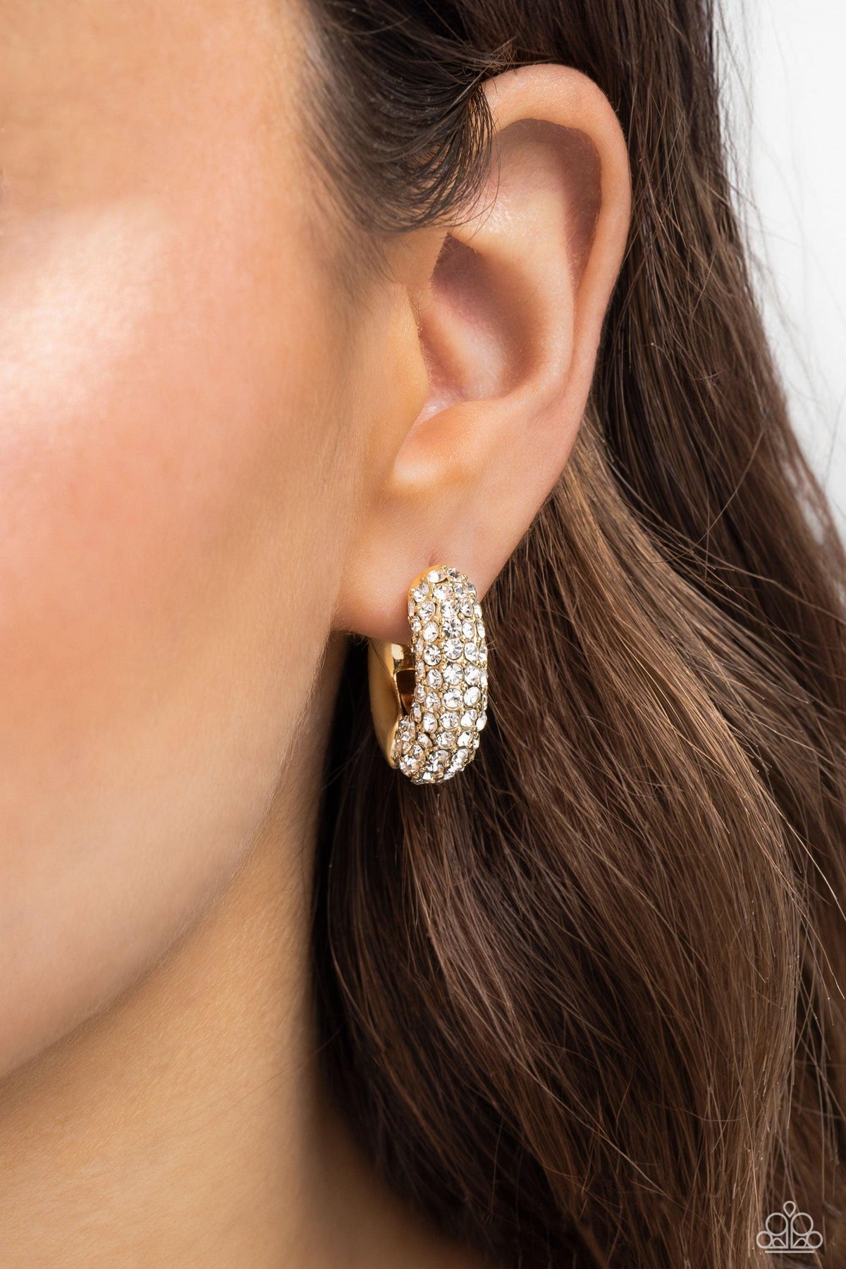 Combustible Confidence Gold Earrings - Paparazzi Accessories