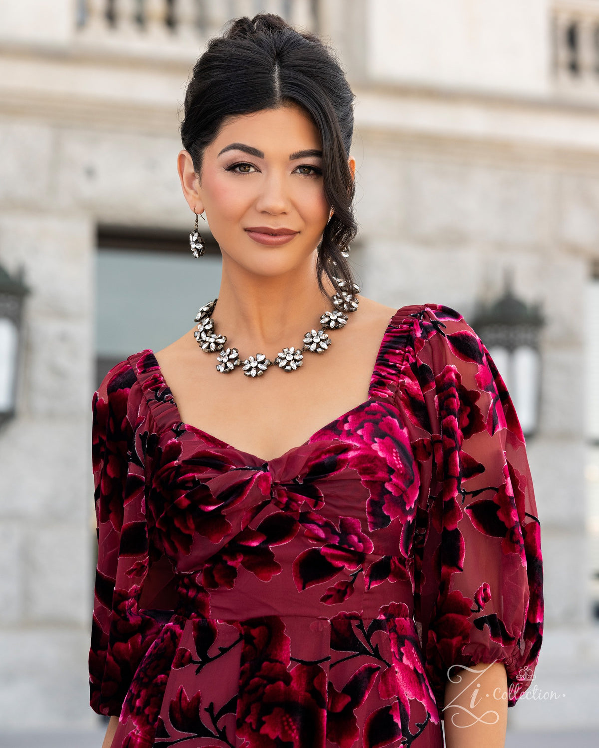 Compelling 2024 Zi Collection Necklace - Paparazzi Accessories stylized on model in casual dress - CarasShop.com - Paparazzi Jewelry by Cara Jewels