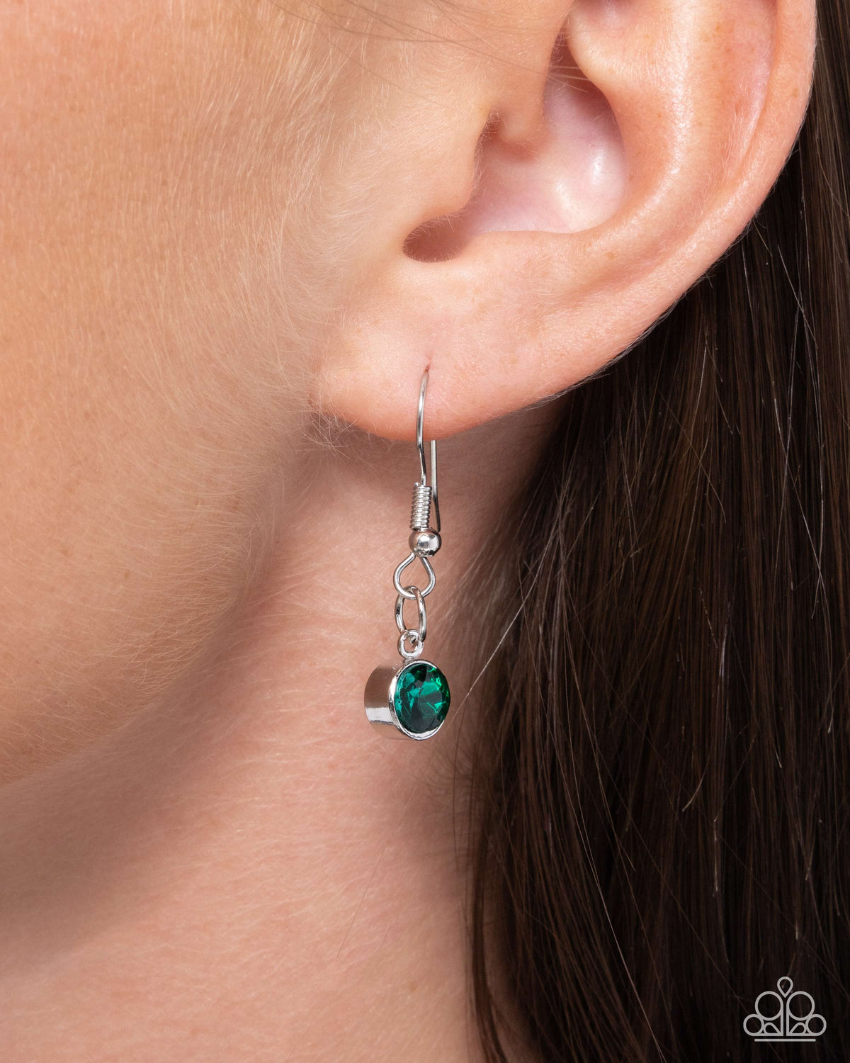 Confident Cascade Emerald Green Rhinestone Necklace - Paparazzi Accessories - free matching earrings -CarasShop.com - Paparazzi Jewelry by Cara Jewels