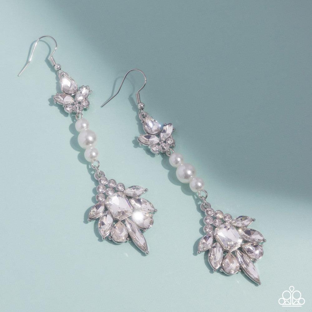 Considerable Captivation White Earrings - Paparazzi Accessories