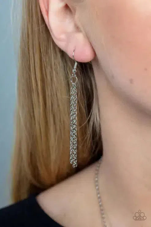 Coral Coasts Silver Necklace - Paparazzi Accessories - free matching earrings -CarasShop.com - Paparazzi Jewelry by Cara Jewels