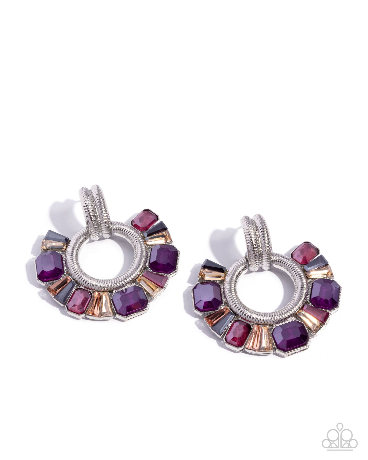 Courteous Chic Purple Gem Earrings - Paparazzi Accessories