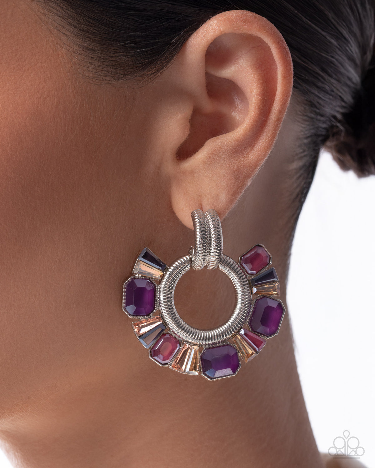Courteous Chic Purple Gem Earrings - Paparazzi Accessories