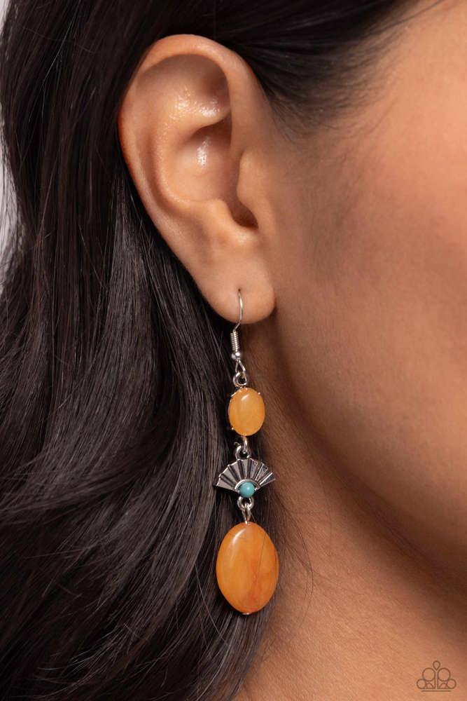 Creative Cascade Orange Earrings - Paparazzi Accessories