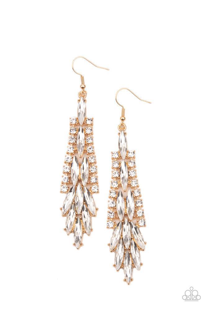 Crown Heiress Gold Earrings - Paparazzi Accessories