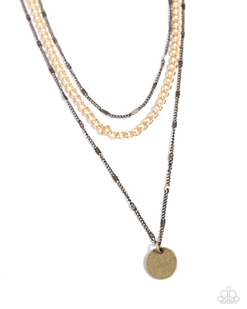 Dainty Development Brass Necklace - Paparazzi Accessories