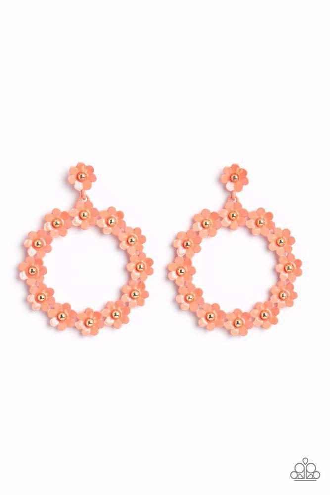 Daisy Meadows Orange Earrings - Paparazzi Accessories