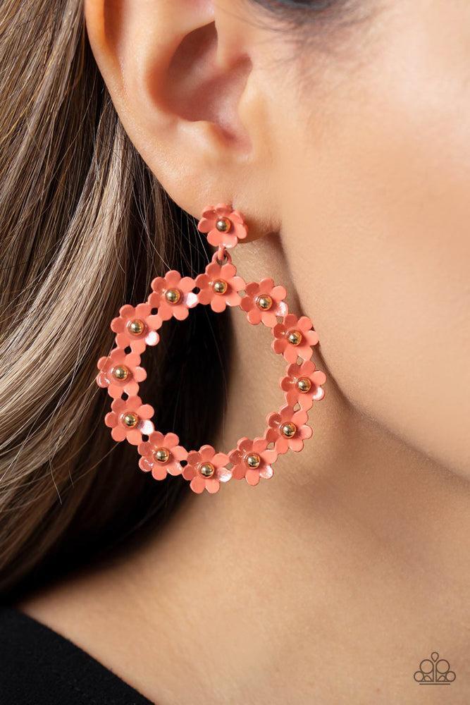 Daisy Meadows Orange Earrings - Paparazzi Accessories