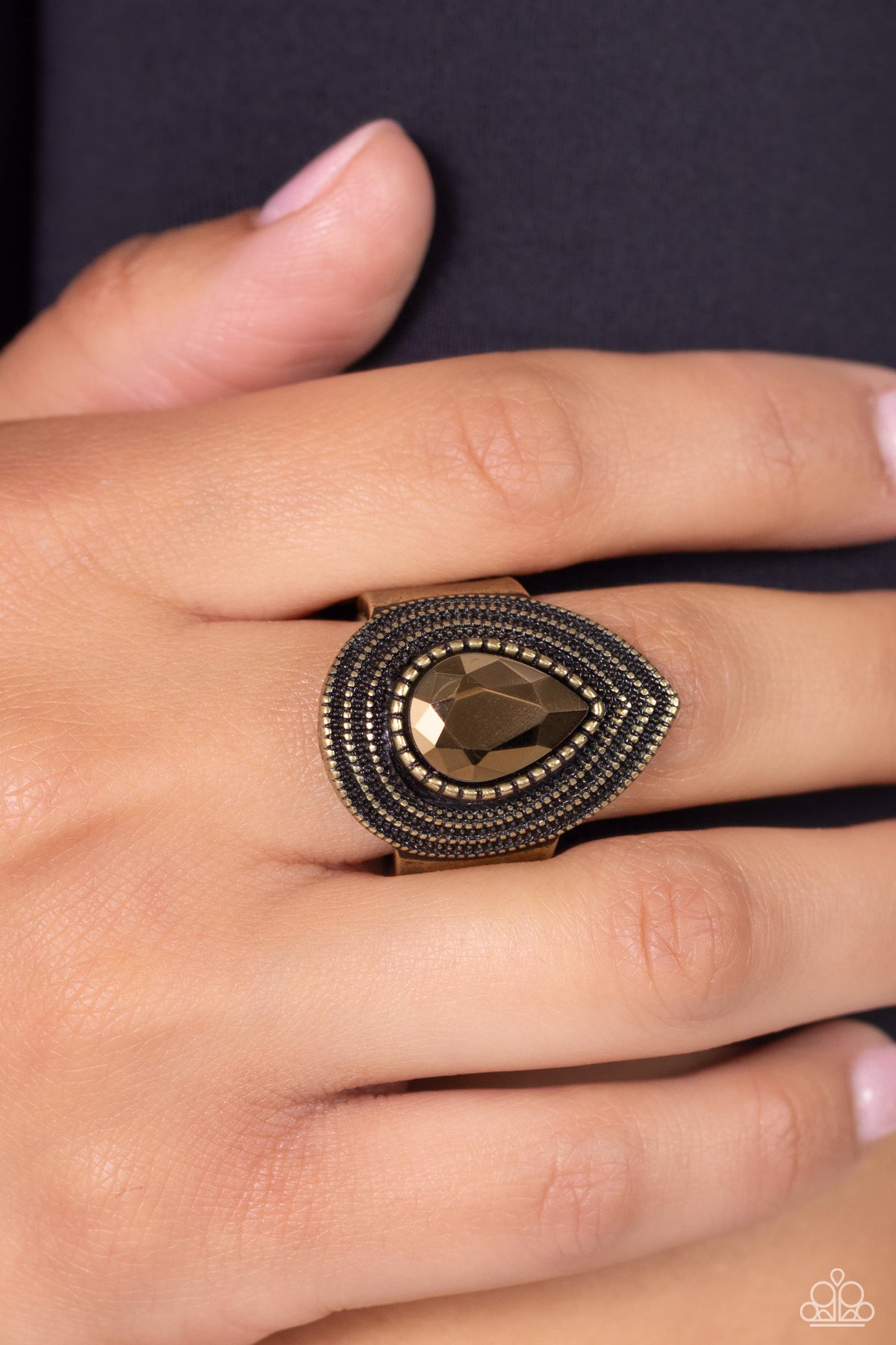 Dandy Highwayman Brass Ring - Paparazzi Accessories