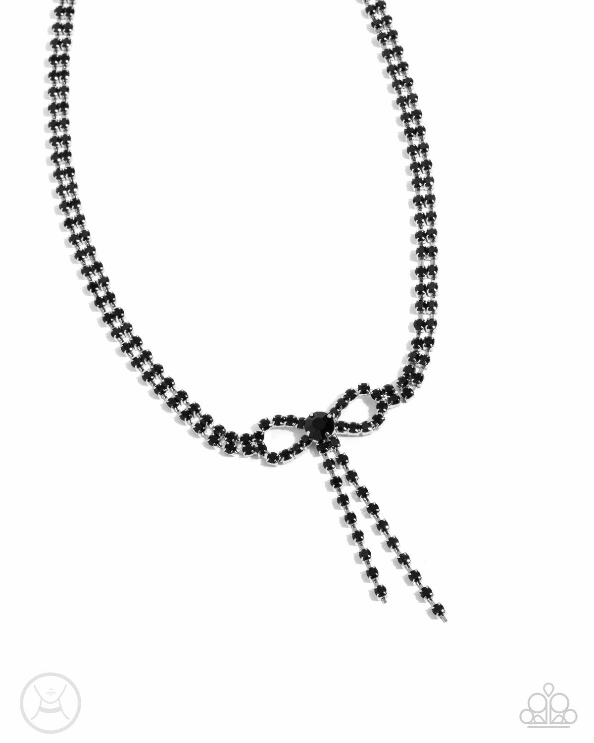 Dapper Delicacy Black Rhinestone Necklace & Bracelet Set - Paparazzi Accessories
