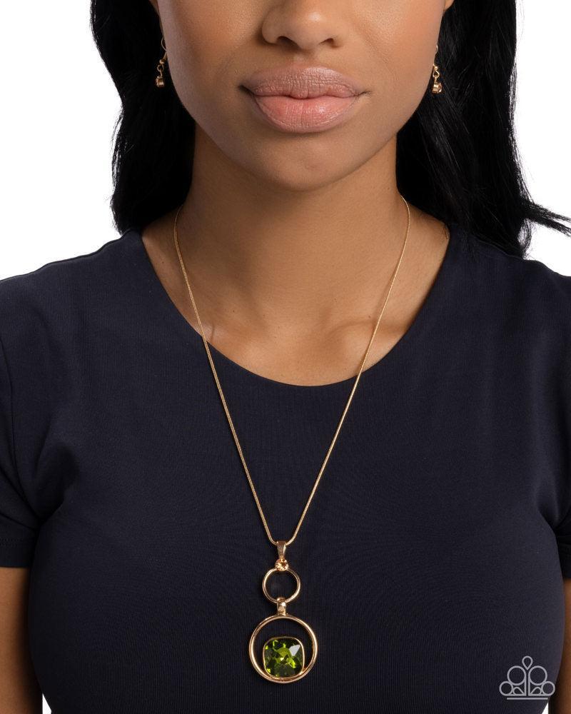 Debutante Delight Green and Gold Necklace - Paparazzi Accessories