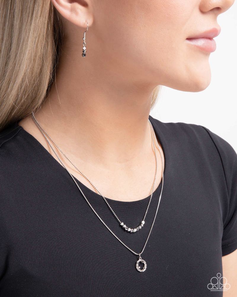 Defaced Darling Silver Necklace - Paparazzi Accessories